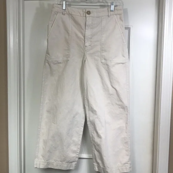 Free People cropped wide leg high waisted utility pants! - Picture 3 of 9